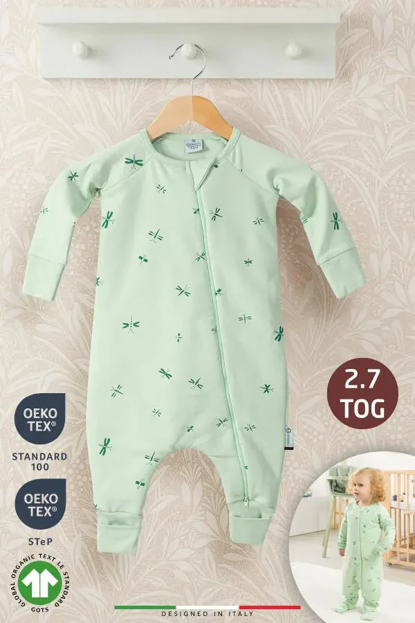 Спальный мешок для детей/младенцев EleleLife с наполнителем 2,7 Tog Зеленый Sanno - 1