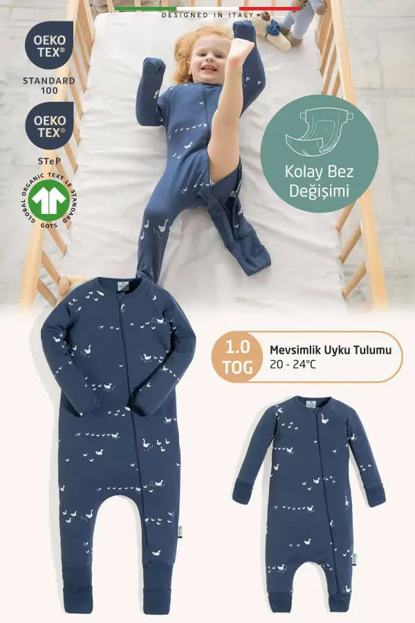 Спальный мешок EleleLife для детей/младенцев на сезон 1 Tog индиго утка - 2