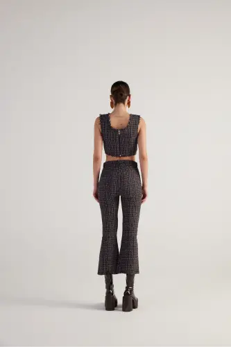 Spanish Cut Tweed Trousers Black - 4