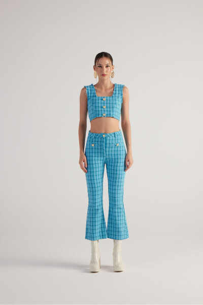 Spanish Cut Tweed Trousers Blue - 6