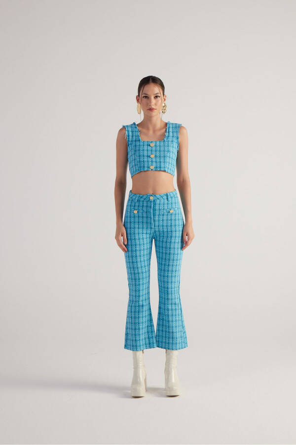 Spanish Cut Tweed Trousers Blue - 6