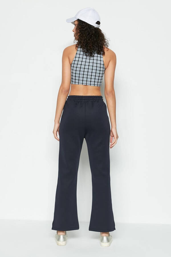 Spanish Leg Jogger Pants with Slit 843 Navy - 11