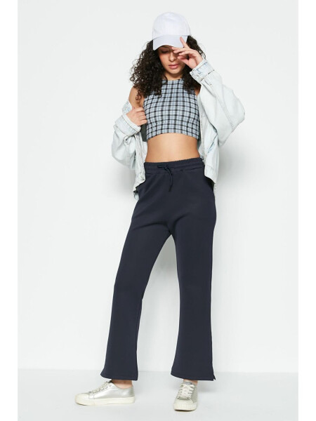 Spanish Leg Jogger Pants with Slit 843 Navy - 1