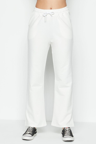 Spanish Leg Tracksuit Bottoms with Split 741 Ecru - 14