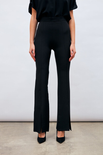 Spanish Trousers with Slit Detail - Black - 4