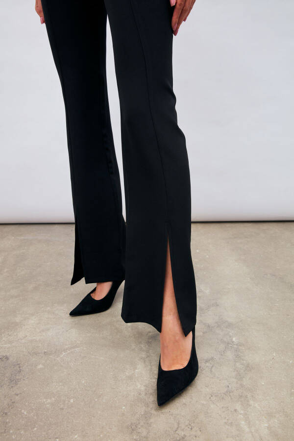 Spanish Trousers with Slit Detail - Black - 5