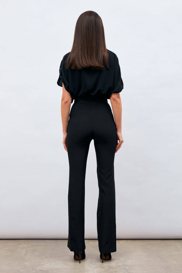 Spanish Trousers with Slit Detail - Black - 6