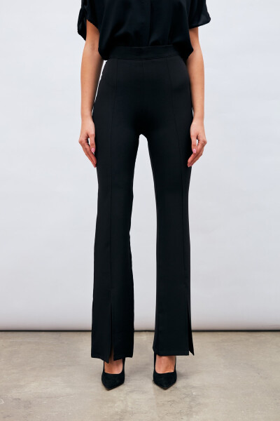 Spanish Trousers with Slit Detail - Black - 10