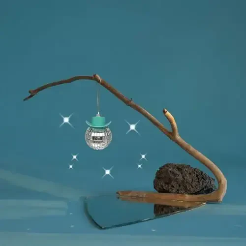 spansee Black Disco Ball Cowboy Hat Car Accessory, Mirror Ornament, Interior Accessories - 4