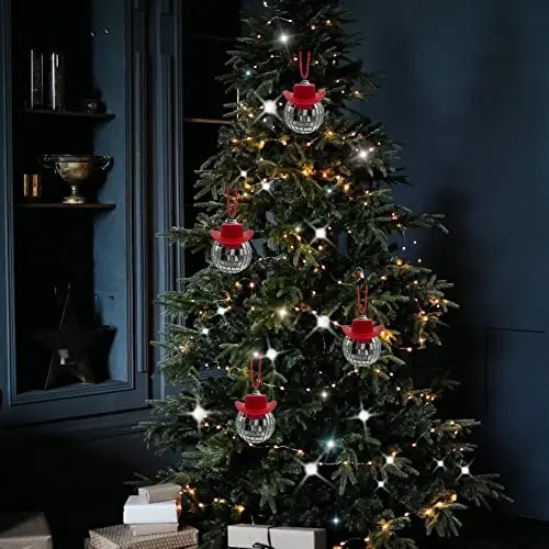 spansee Qizil Disko Sharli Avtomobil Aksessuari, Disko Sharli Avtomobil Oynasi Bezagi, Kovboy Shlyapali Disko Sharli Avtomobil Tuyog'i, Kovboy Shlyapali Disko Shar, Avtomobil Disko Shari, Avtomobil uchun Disko Shar, Ayollar uchun Avtomobil Aksessuarlari - 5