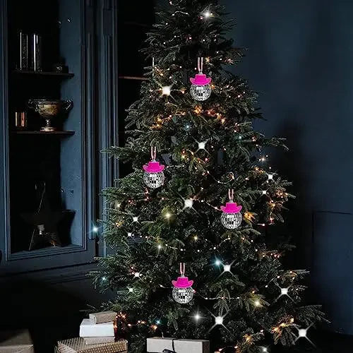 SPANSEE Розовый диско-шар, украшение с зеркалом, аксессуар для ковбойской шляпы, милые аксессуары с диско-шаром - 6