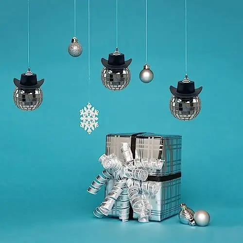 spansee Black Disco Ball Cowboy Hat Car Accessory, Mirror Ornament, Interior Accessories - 5