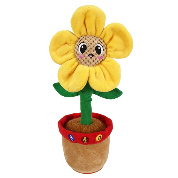 Spark Create Imagine Learning Bilingual Talking and Dancing Plush Sunflower, 14 inch, Light Features, Repeats What You Say - Modazone (1)