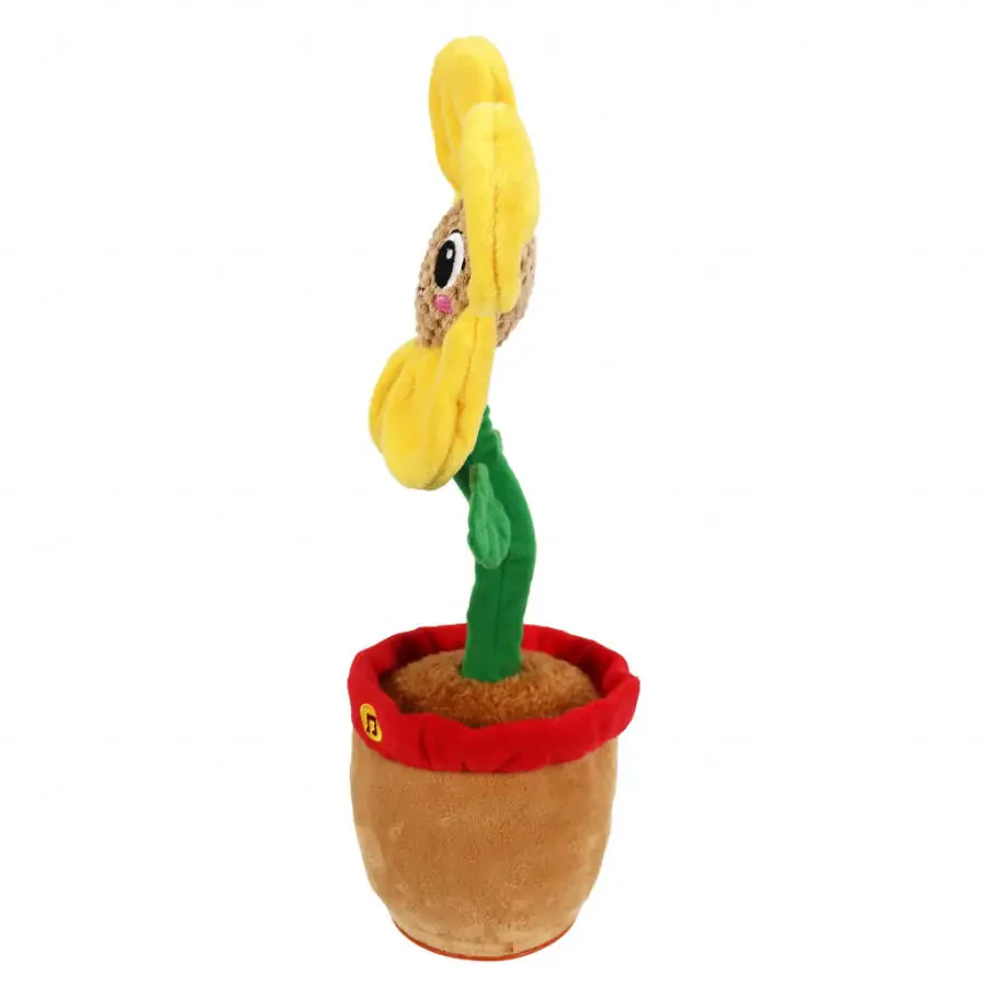 Spark Create Imagine Learning Bilingual Talking and Dancing Plush Sunflower, 14 inch, Light Features, Repeats What You Say - 3