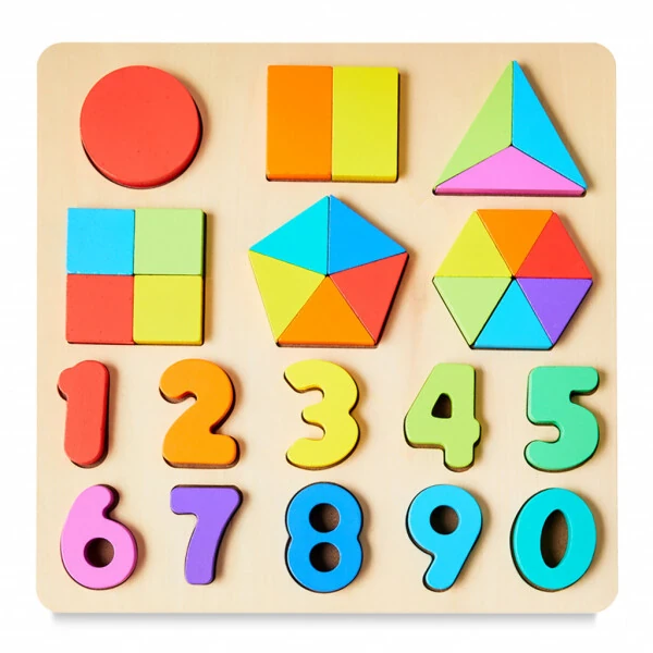 Spark Create Imagine Wooden Shape and Number Puzzle, Baby and Toddler Toys - Modazone