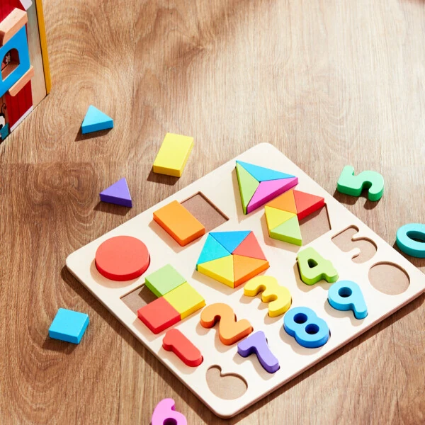 Spark Create Imagine Wooden Shape and Number Puzzle, Baby and Toddler Toys - Modazone (1)