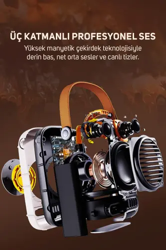 Spark Pro 80W Çift Mikrofonlu Kablosuz Bluetooth Hoparlör, Taşınabilir Ses Bombası, Beyaz - Beyaz - 15