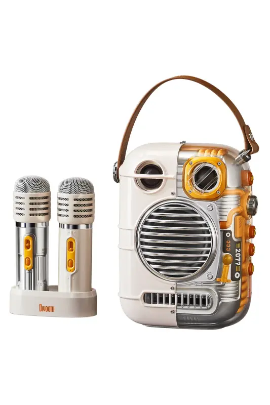 Spark Pro 80W Çift Mikrofonlu Kablosuz Bluetooth Hoparlör, Taşınabilir Ses Bombası, Beyaz - Beyaz - 1