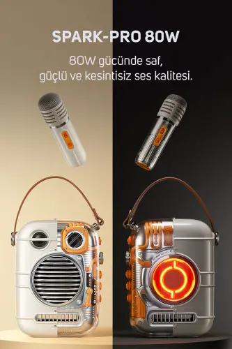 Spark Pro Çift Karaoke Mikrofonlu 80w Bluetooth Hoparlör - DIVOOM (1)