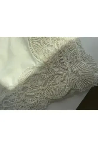 Sparkling Butterfly 12 Person 26 Piece French Lace Dowry Dinner Tablecloth Set Runner Set - 7