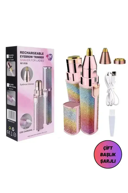 Sparkling Facial Eyebrow Epilator Hair Eyebrow Mustache Hair Removal Tool Epilation Shaving Machine 2 Pack Gift - 6