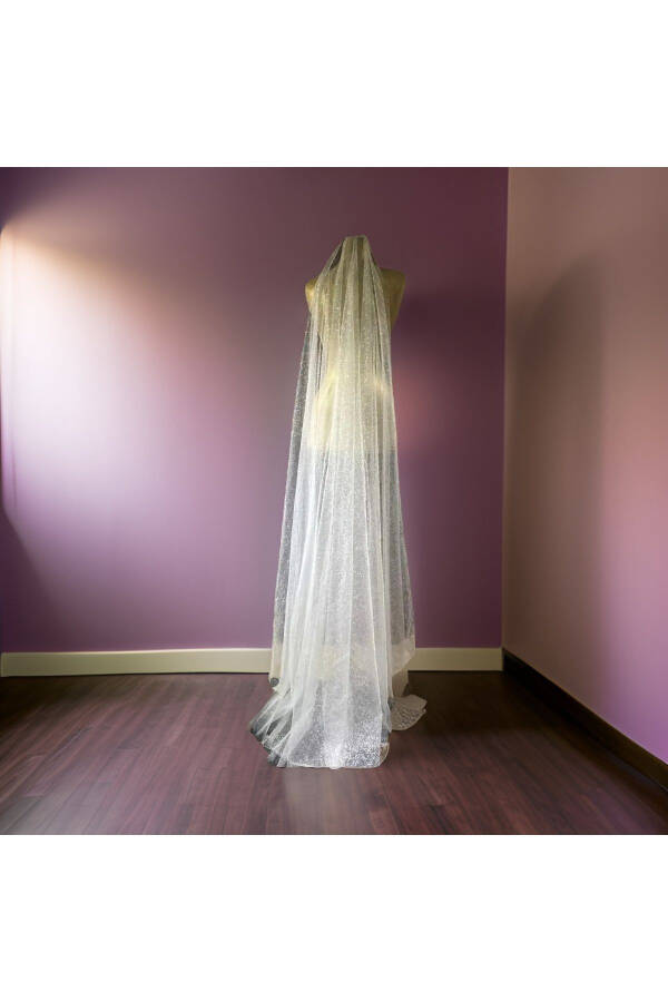 Sparkling Shimmer Veil - 2 Meter Long Medium Veil, Eye-Catching Look - 5