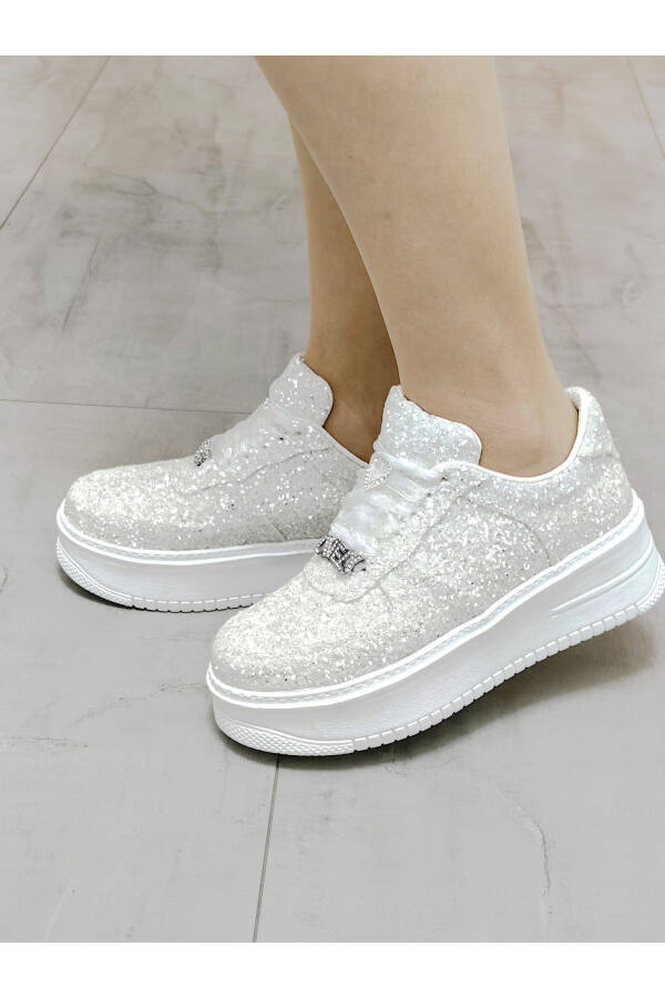 Sparkly Bridal Sneaker Sporty Glittery Ultra Comfortable Bridal Shoes Dress Sneakers - 1