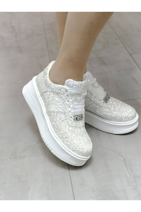 Sparkly Bridal Sneaker Sporty Glittery Ultra Comfortable Bridal Shoes Dress Sneakers - 3