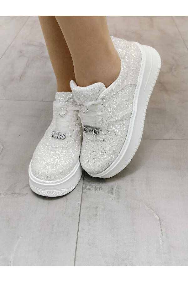 Sparkly Bridal Sneaker Sporty Glittery Ultra Comfortable Bridal Shoes Dress Sneakers - 4