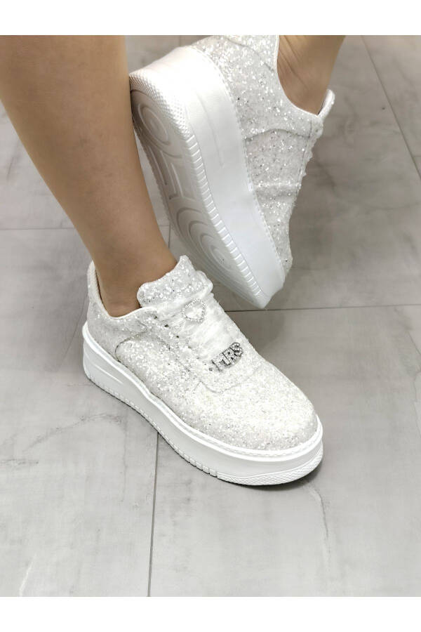 Sparkly Bridal Sneaker Sporty Glittery Ultra Comfortable Bridal Shoes Dress Sneakers - 5