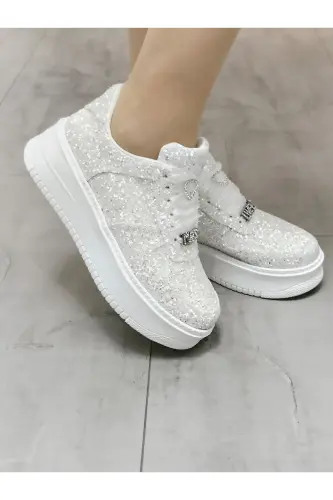 Sparkly Bridal Sneaker Sporty Glittery Ultra Comfortable Bridal Shoes Dress Sneakers - AYAKKABI TUTKUSU STILO ® (1)