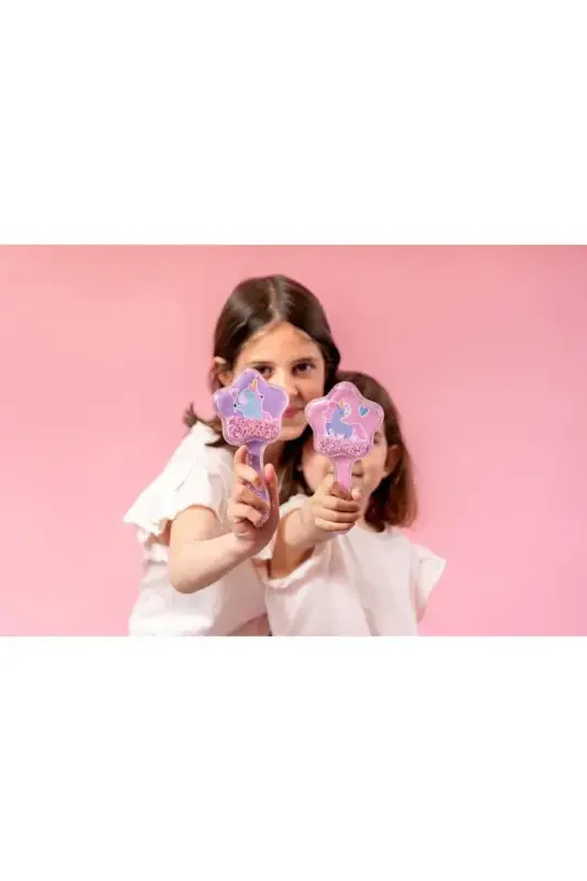Sparkly Inside Girl Child Pink Color Unicorn Hair Brush-Pink - 2