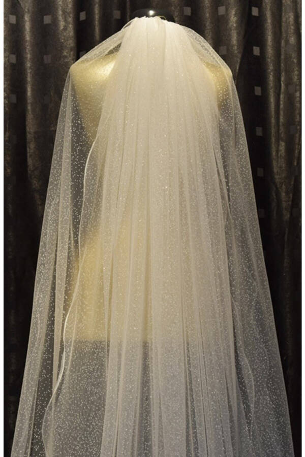 Sparkly Two-Layer Long Bridal Veil with Comb 230 Cm - 6