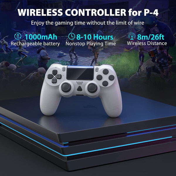 SPBPQY Kablosuz Oyun Kumandası PS4/PS4 Pro/PS4 Slim ile Uyumlu - Buz Beyazı - 2