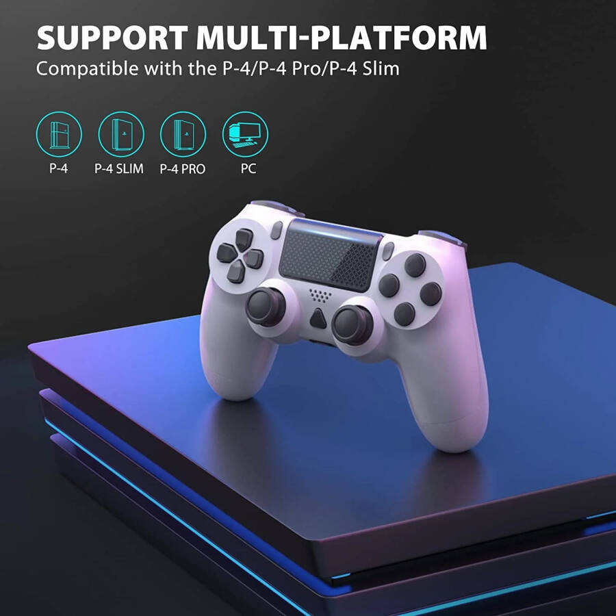 SPBPQY Kablosuz Oyun Kumandası PS4/PS4 Pro/PS4 Slim ile Uyumlu - Buz Beyazı - 4