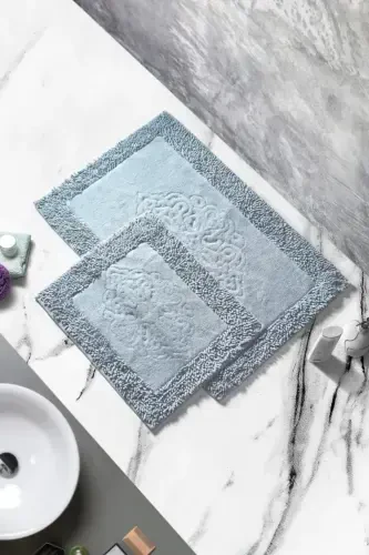 Special 2-Piece Ottoman Pattern Cotton Toilet Seat Set Gray-Gray - 1