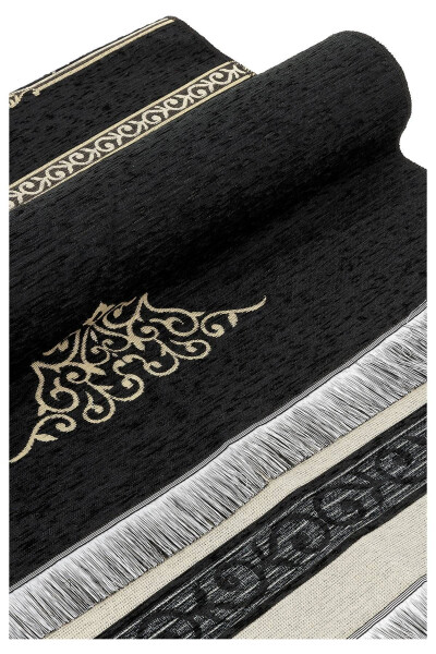 Special Boxed Groomsmen Gift Dowry Prayer Rug Set Black - 7