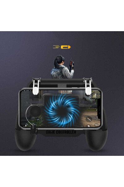 Special Cooling Fan (2000 Mah) Phone Holder Mobile Game Gamepad Attachment ((4.6 - 6.5 inch Compatible)) - 2