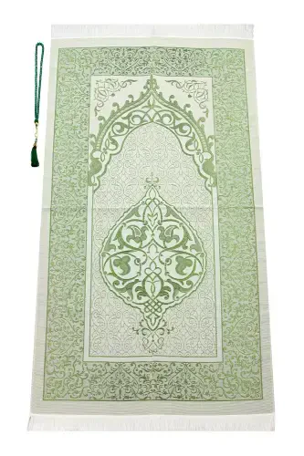 Special Cylinder Boxed Prayer Rug Set Green-Green - 5