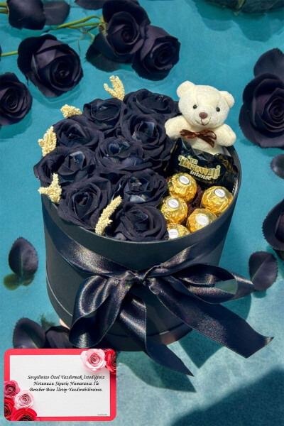 Special Gift Rose Box Black Gift Flower Birthday Gift for Friend Wife Girl Anniversary Lover - 12