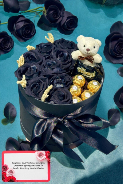 Special Gift Rose Box Black Gift Flower Birthday Gift for Friend Wife Girl Anniversary Lover - 7