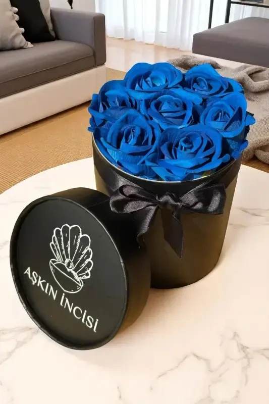 Special Gift Rose Box Blue Gift Flower Birthday Friend Spouse Girl Anniversary Girlfriend - 4