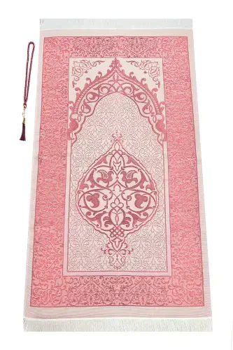 Special Prayer Rug Set in Cylinder Box, Bordeaux-Bordeaux - 3