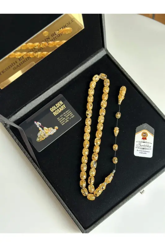 Specially Written, Special Boxed Gold Particle Rosary Men's Gift Certified Personalized Name-Transparent - 2