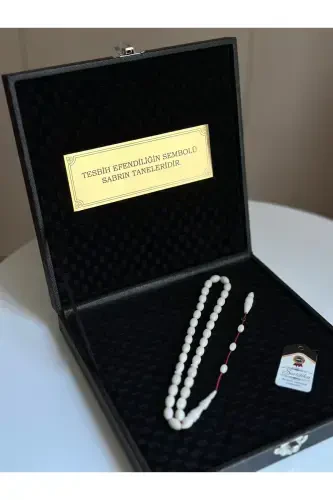 Специальная письменная, специальная коробочка Narçıl Tasbih, мастерская подпись, мужской подарок с сертификатом, именной-белый narçıl kırık beyazi - 1