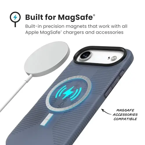 Speck CANDYSHELL Grip +MS Case for iPhone 17 Air - Mystery Blue/Faded Denim | Slim Protective Grip | Drop Protection | MagSafe Compatible - Speck (1)