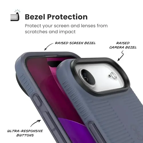 Speck CANDYSHELL Grip +MS Case for iPhone 17 Air - Mystery Blue/Faded Denim | Slim Protective Grip | Drop Protection | MagSafe Compatible - 5