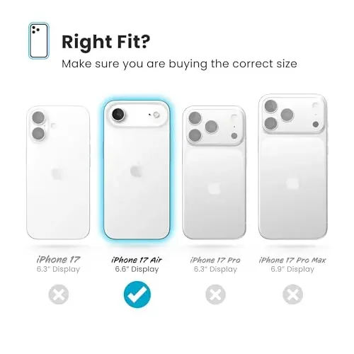 Speck CANDYSHELL Grip +MS Case for iPhone 17 Air - Mystery Blue/Faded Denim | Slim Protective Grip | Drop Protection | MagSafe Compatible - 6