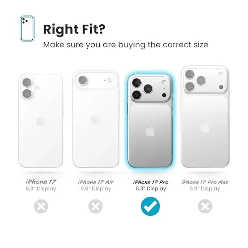 Speck CANDYSHELL Grip +MS Case for iPhone 17 Pro - Plumberry Glitter | Slim Protective Grip | Drop Protection | MagSafe Compatible - 6