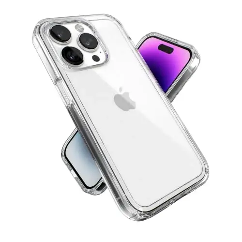 Speck Clear iPhone 14 Pro Case - Drop Protection with Scratch Resistant Dual Layer Slim Phone Case for 6.1 Inch iPhones 14 Pro Cases - Anti-Yellowing & Anti-Fade Case - GemShell - 1